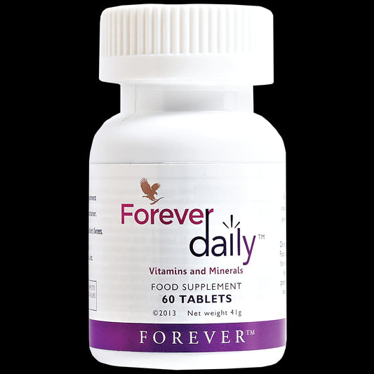 Forever Daily comprehensive daily supplement with vitamins, minerals, and antioxidants to boost energy, strengthen immunity, and promote general wellness.