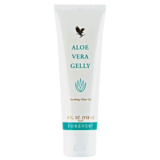 Forever Aloe Vera Gelly with pure aloe vera to hydrate, protect, and heal sensitive or damaged skin.