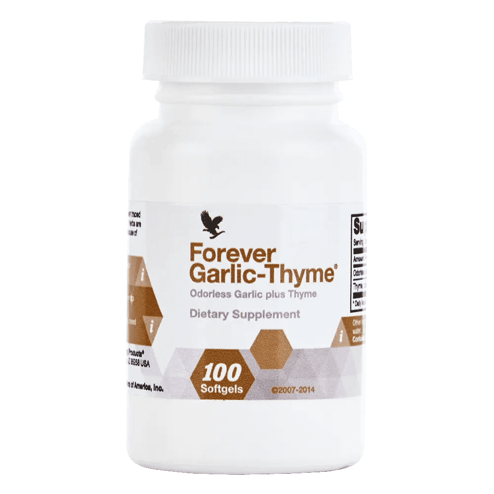 Premium cardiovascular and immune support – Forever Garlic-Thyme for overall wellness and healthy heart function.